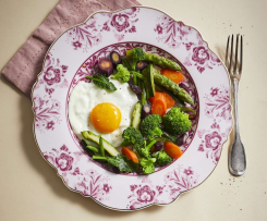 🥚 Uova occhio di bue con contorno di verdure al Varoma